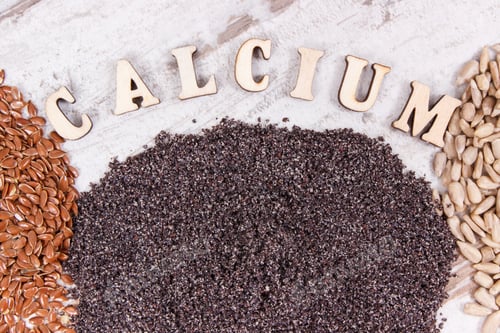 Preview: Natural Food Containing Calcium, Dietary Fiber And Minerals, Concept Of Healthy Nutrition