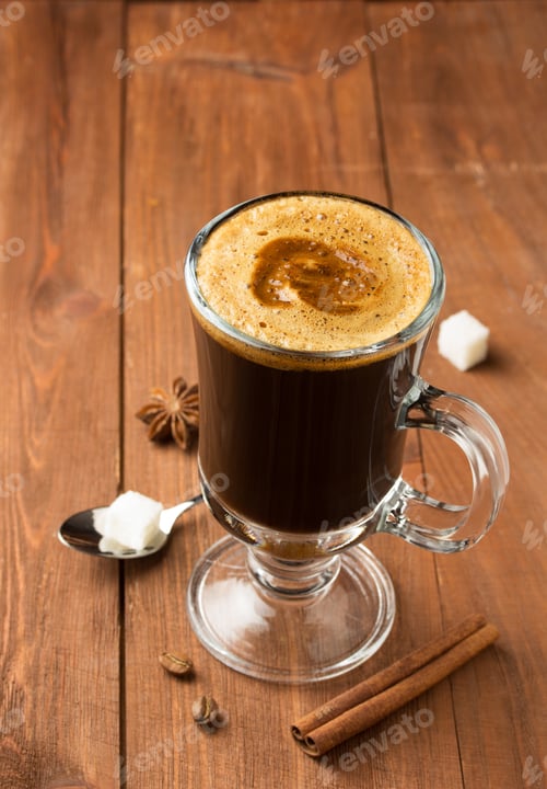 Preview: Cup Of Coffee On Wooden Background