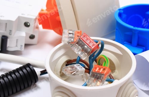 Preview: Components For Use In Installations, Copper Wire Connections In Electrical Box, Accessories For