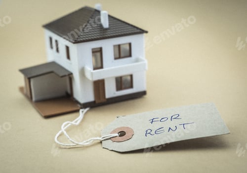 Preview: Small House With Tag Marked For Sale