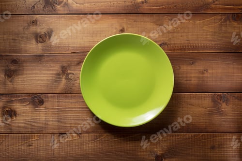 Preview: Empty Plate On Wooden Background