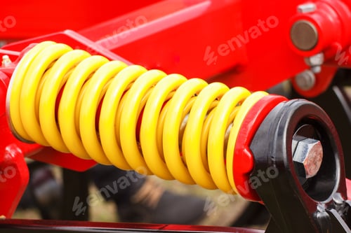 Preview: Steel Spring As Detail Of Industrial Or Agricultural Machinery, Part Of Hydraulic Or Pneumatic