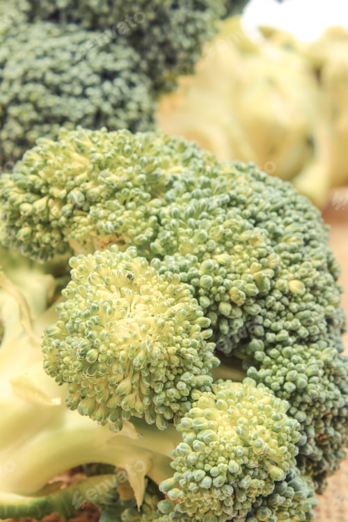 Preview: Fresh Green Broccoli Containing Natural Vitamins And Minerals. Healthy Eating Concept