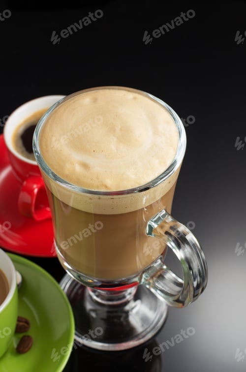 Preview: Cup Of Coffee On Black Background