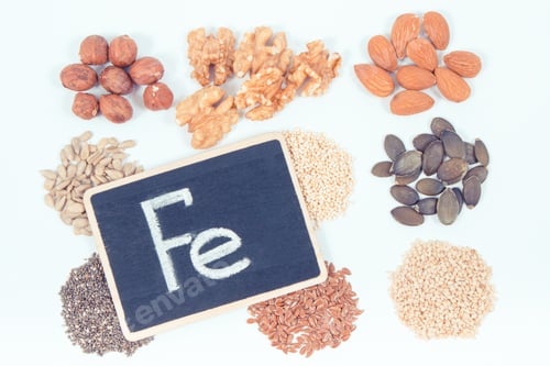 Preview: Vintage Photo, Nutritious Food Containing Iron, Omega 3 Acids, Vitamins, Dietary Fiber And Natural