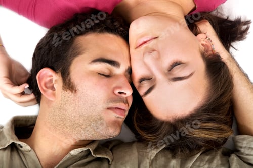 Preview: Happy Young Couple Sleeping On The Floor