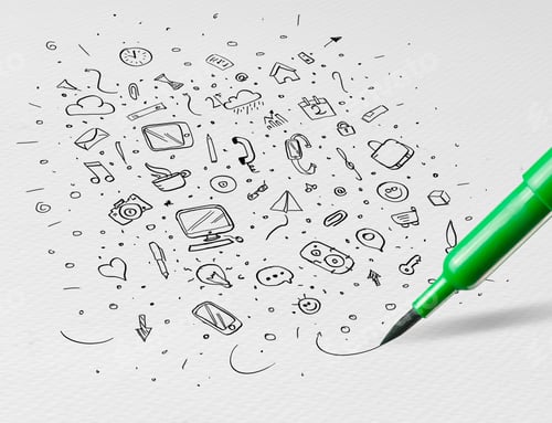 Preview: Stationery Drawing Office Symbols And Icons Concept