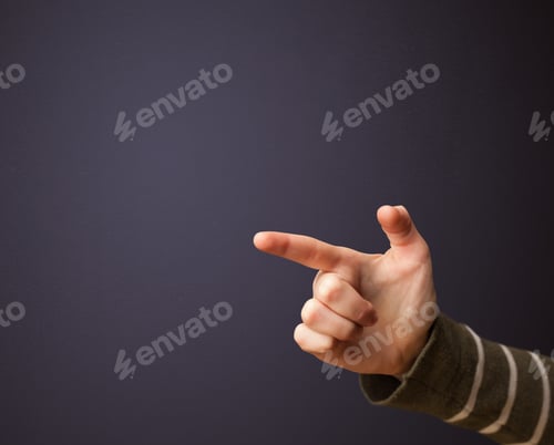 Preview: Gun Shaped Woman Hand With Empty Space