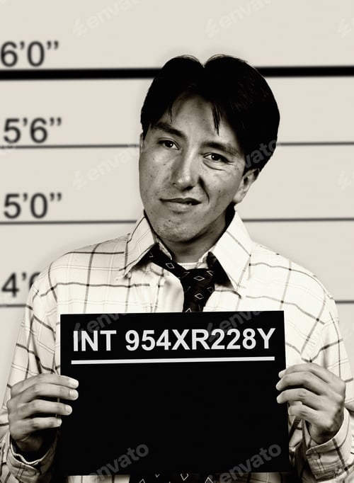 Preview: Black And White Mugshot Of A Man