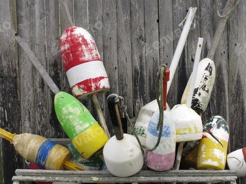 Preview: Collection Of Lobster Trap Buoys In Cape Cod, Massachusetts