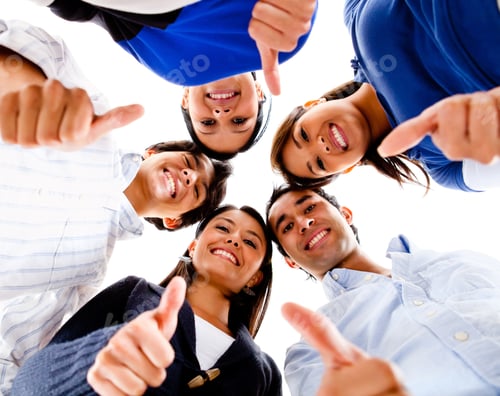 Preview: Group Of People With Thumbs Up And Smiling
