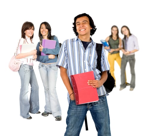 Preview: Group Of College Or University Students Isolated On White