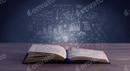 Preview: Hand-Drawn Financial Plans And Charts Coming Out Of An Open Book