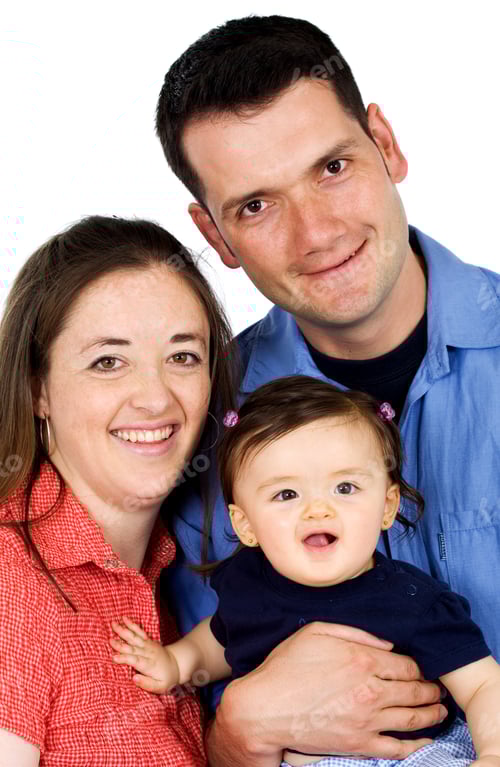 Preview: Happy Family Portrait with Smiling Baby