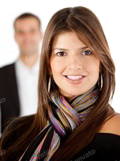 Preview: Business Couple Isolated Over A White Background