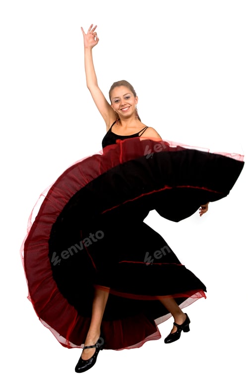 Preview: Beautiful Spanish Dancer Over A White Background