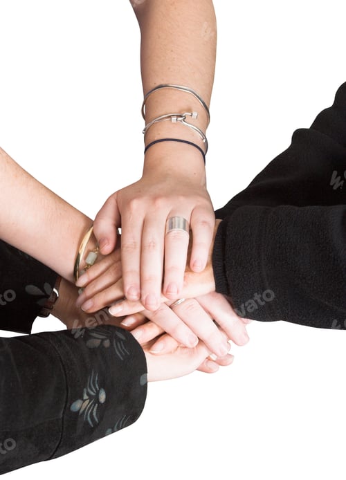 Preview: Business Team With Their Hands Together Over White