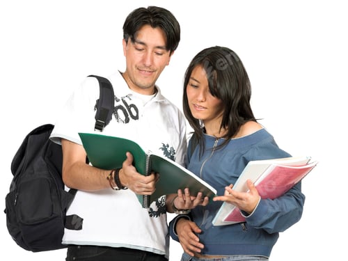 Preview: Casual Students Over White Background