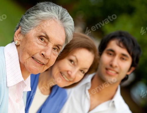 Preview: Family Portrait Of A Grandmother Her Daughter And Grandson Smiling