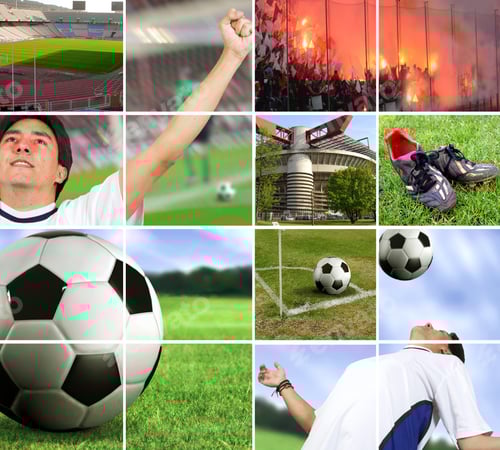 Preview: Football - Soccer Composition With A Grid