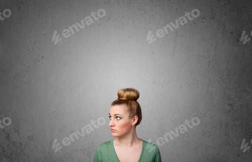 Preview: Pretty Young Woman Gesturing With Empty Space