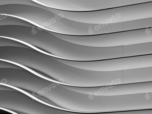 Preview: Abstract Of Interior Design In Black And White: Wavy Wall At Auto Show In Public Convention Center