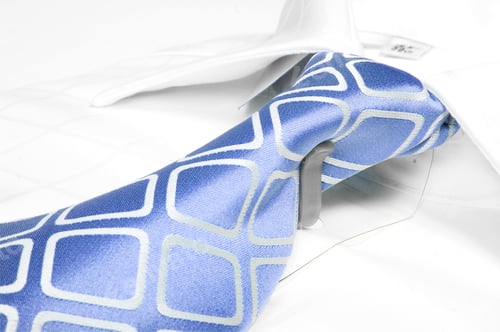 Preview: Formal Blue Tie with Neat Pattern and Shirt