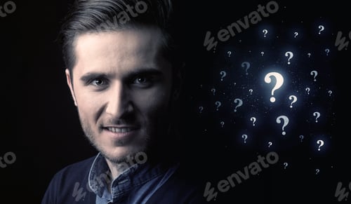 Preview: Businessman With Many Question Mark Near Him