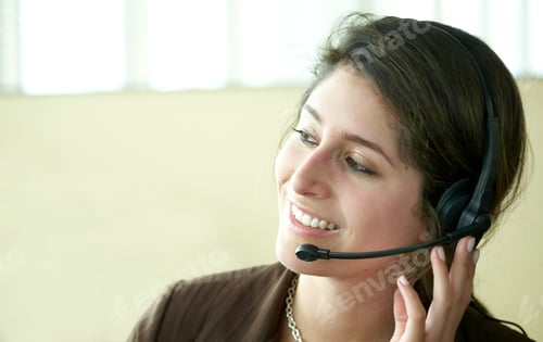 Preview: Beautiful Business Customer Service Woman - Smiling At The Office