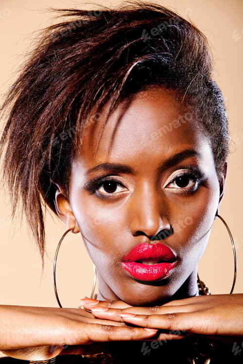 Preview: Fashion Of A Woman?S Portrait With Big Red Lips