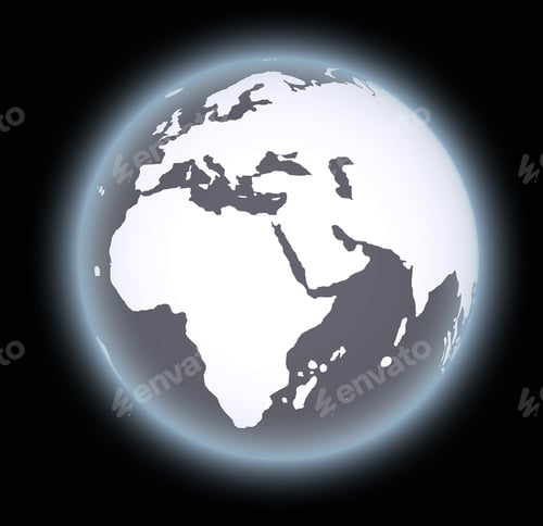 Preview: World Map Globe Over A Dark Background