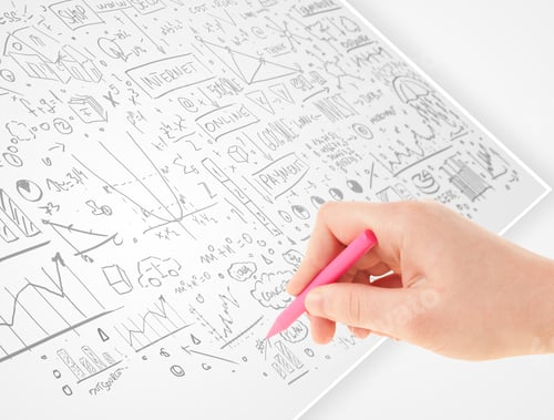 Preview: Human Hand Sketching Multiple Ideas On A Paper