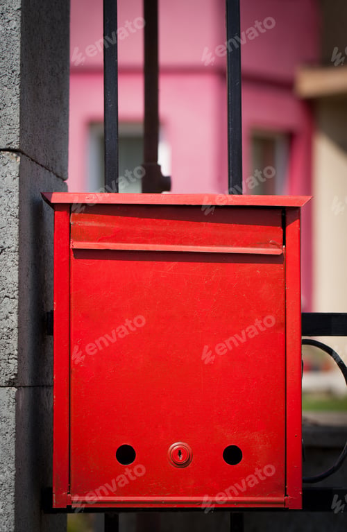 Preview: Cloes Up Of A Mailbox On The Street With Fence