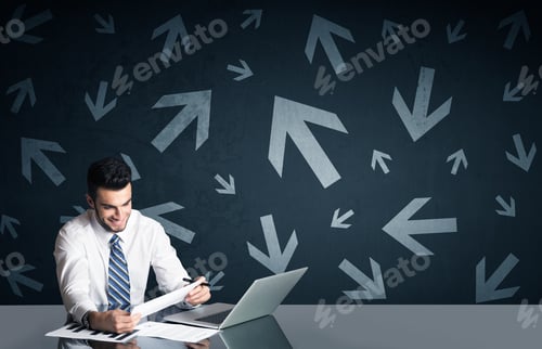 Preview: Successful Businessman With Arrows In Background