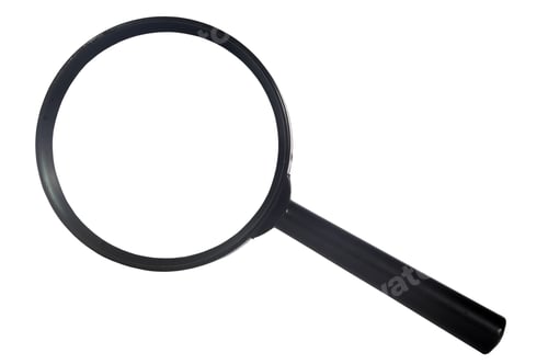 Preview: Black Magnifying Glass Over White Viewed From The Top