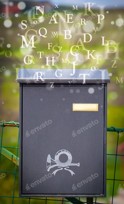 Preview: Street Mail Box With Letters Comming Out