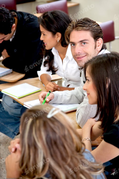 Preview: Group Of Students On The Classroom Studying