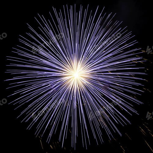 Preview: Burst Of Blue Fireworks With White-Hot Core, In Square Format