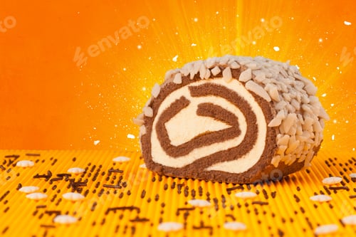 Preview: Sparkling Tasteful Home Made Sugar Cake With Coloful Background
