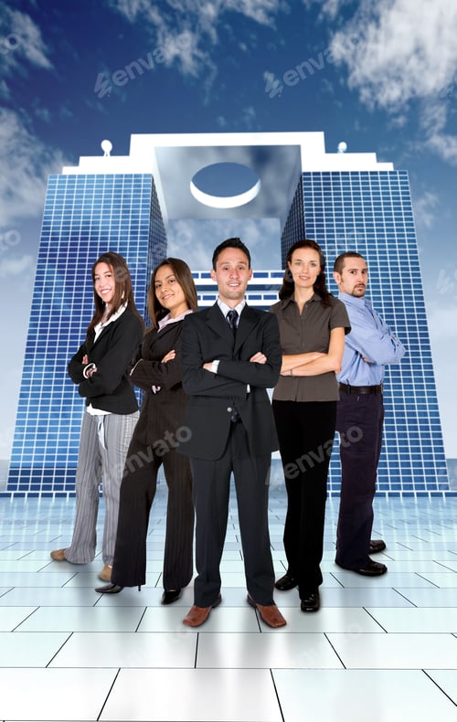 Preview: Business Team Work In A Business Environment - All Members Of Business Team Are Smiling