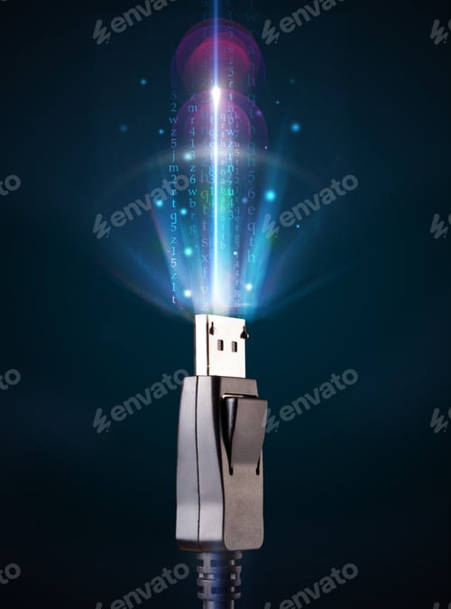 Preview: Glowing Electric Cable Close-Up