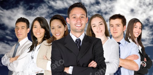 Preview: Confident Business Man And His Business Team - Group Formed Of People From All Over The World Over
