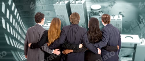 Preview: Business Partners Hugged With An Urban Background