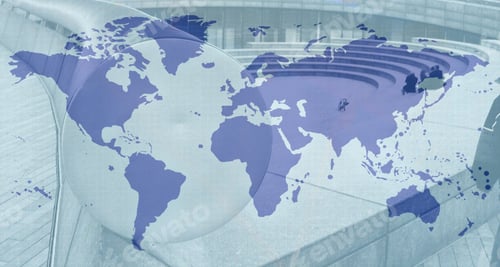 Preview: Blue And Grey World Map
