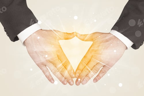 Preview: Hands Creating A Form With Yellow Shines In The Center