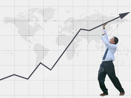 Preview: Business Graph With Business Man Pushing It Up