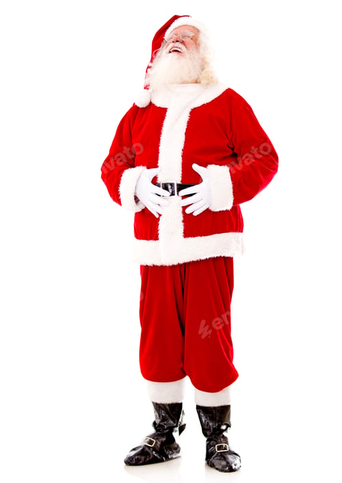 Preview: Happy Santa Laughing - Isolated Over A White Background
