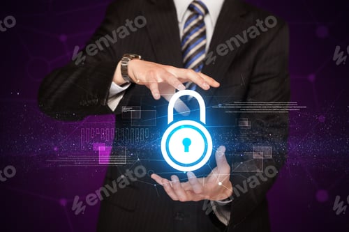Preview: Businessman With Security Concept In His Hands