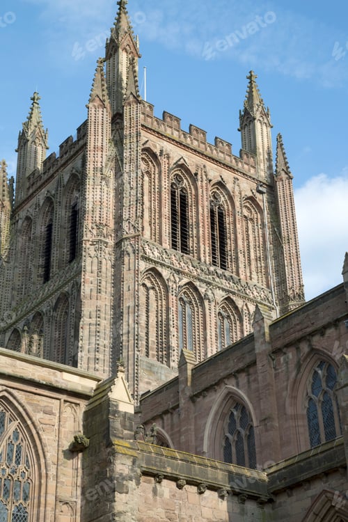 Preview: Tower Of Cathedral Church; Hereford; England; Uk