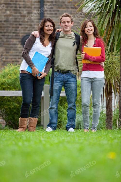 Preview: Happy Group Of Students Outdoors Holding Notebooks